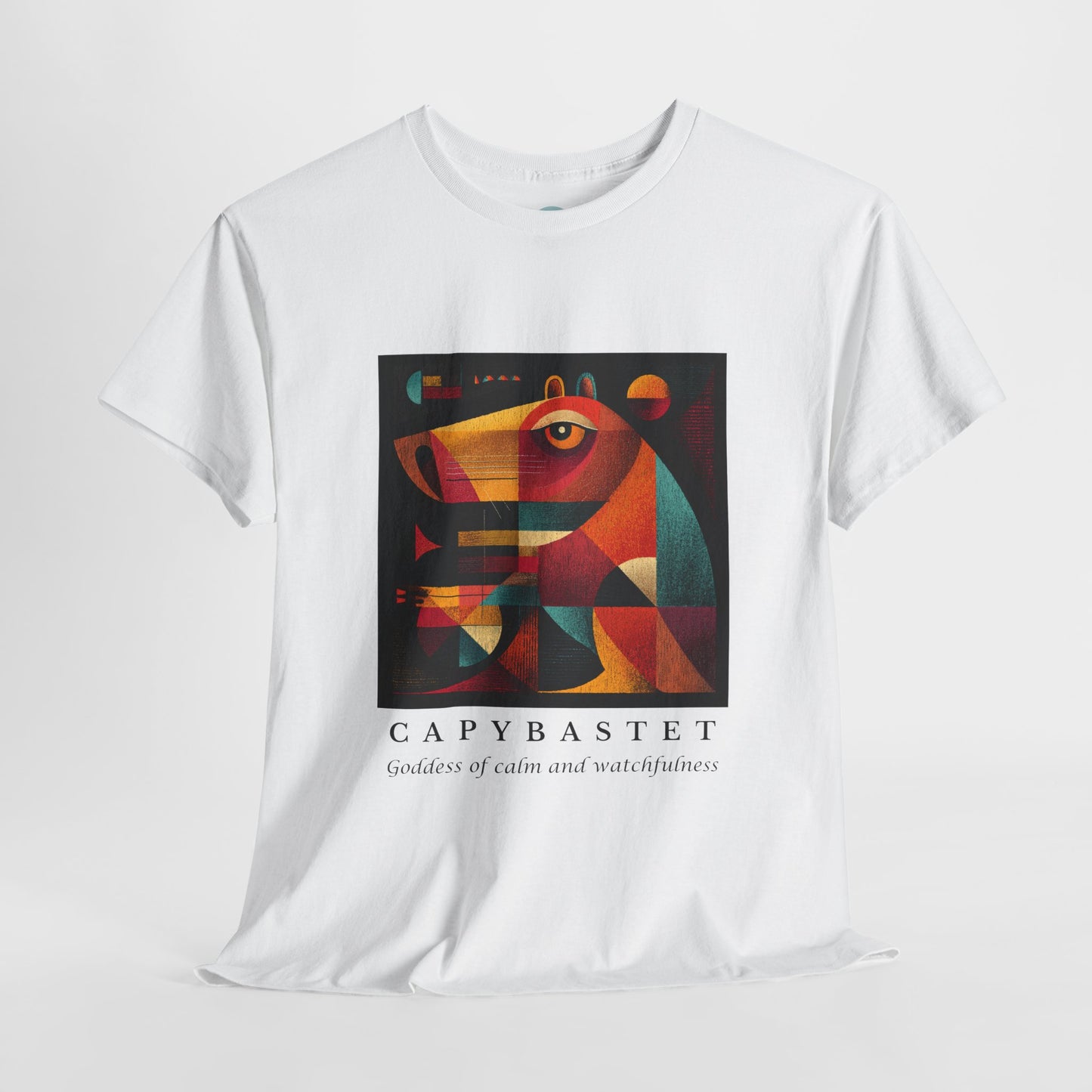 Capybastet Capybara T-Shirt – Goddess of Calm and Watchfulness Tee – Funny Mythical Animal Shirt – Chill Aesthetic Graphic Tee