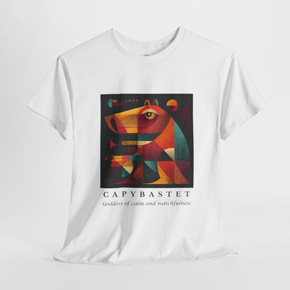 Capybastet Capybara T-Shirt – Goddess of Calm and Watchfulness Tee – Funny Mythical Animal Shirt – Chill Aesthetic Graphic Tee