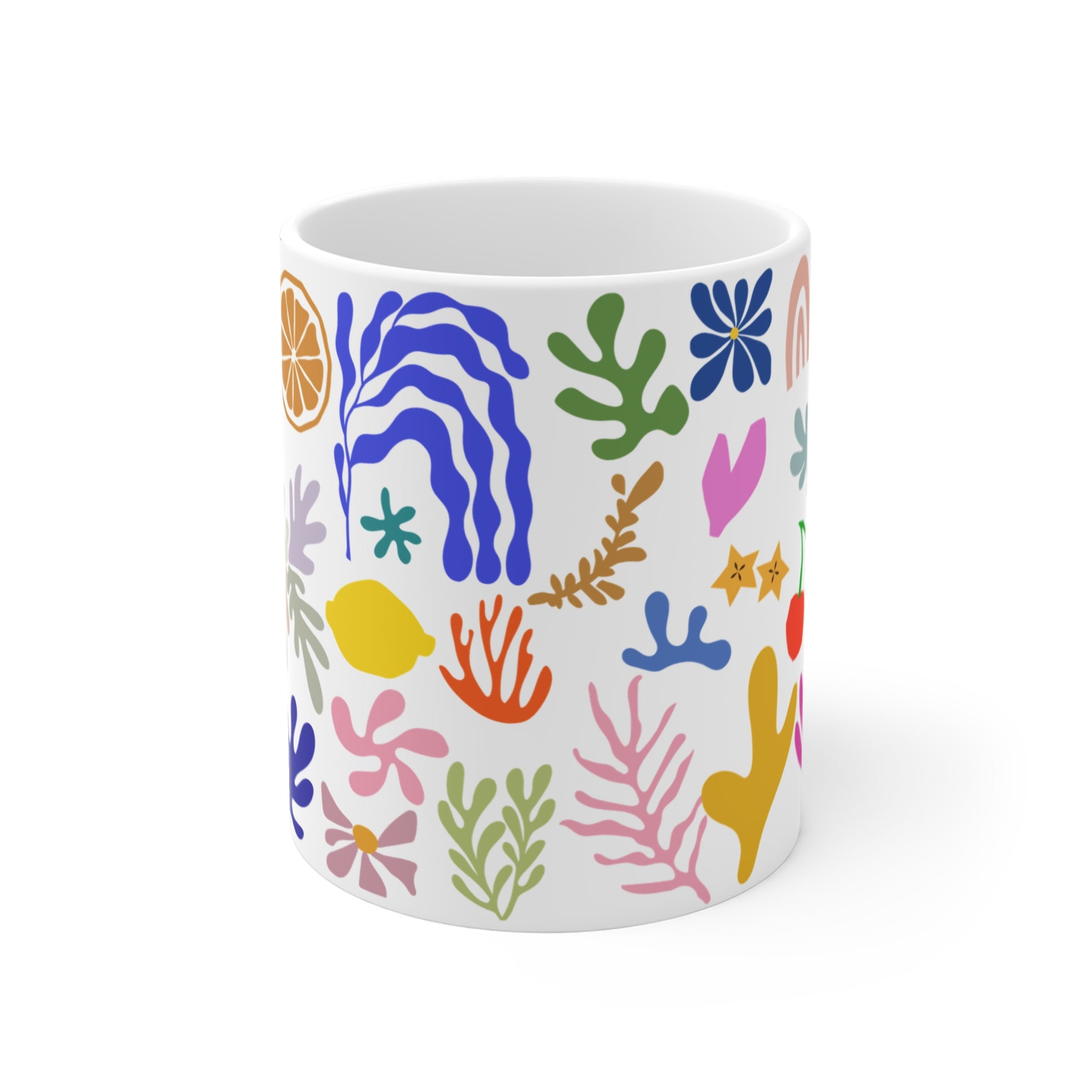 Capybara mug featuring a painting inspired by artist Henri Matisse, with a hidden capybara. Perfect for art lovers and capybara enthusiasts, creating a vibe of abstract chaos. Ideal for cozy mornings or artistic tea breaks. Relevant for art enthusiasts, animal lovers, and those who appreciate unique designs. Perfect for gifting on birthdays, Christmas, or as a thank you present.