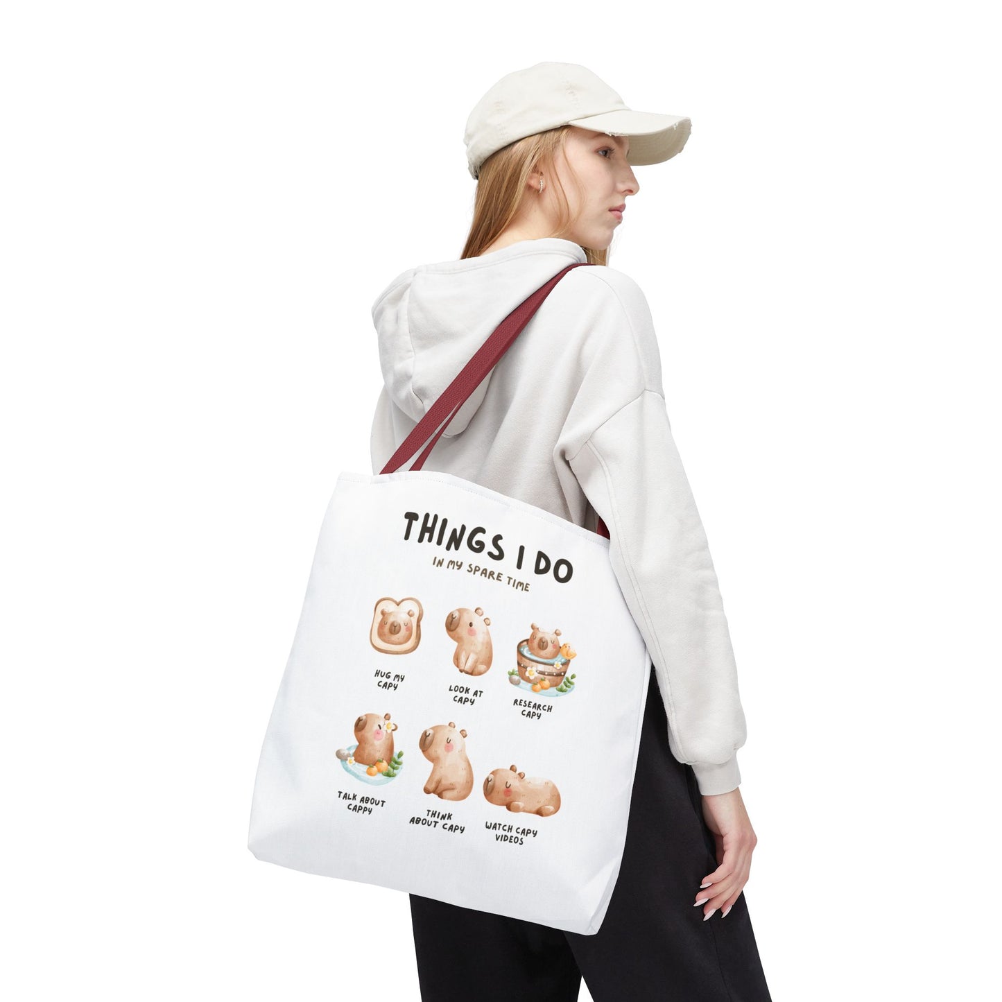 Capybara Tote Bag - Things I Do in My Spare Time Design