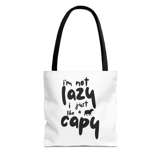 Capy Tote Bag - I'm Not Lazy, I Just Like a Capy