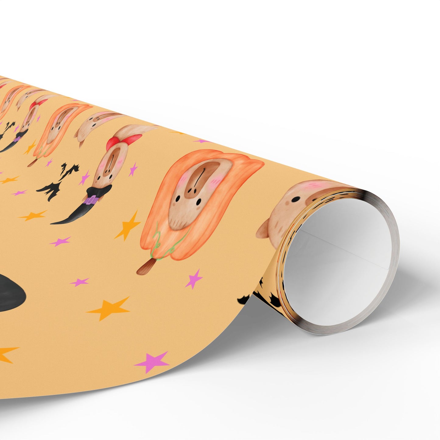 Halloween Capybara Gift Wrapping Paper, Spooky Season Wrap, Cute Pumpkin & Ghost Design, Fall Decorating, Party Supplies, Trick or Treat