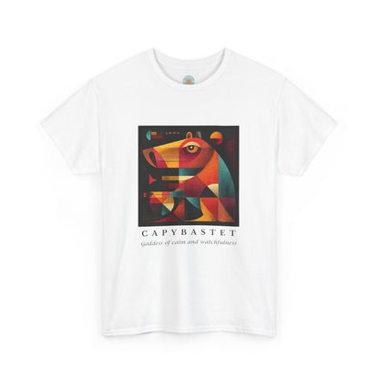 Capybastet Capybara T-Shirt – Goddess of Calm and Watchfulness Tee – Funny Mythical Animal Shirt – Chill Aesthetic Graphic Tee