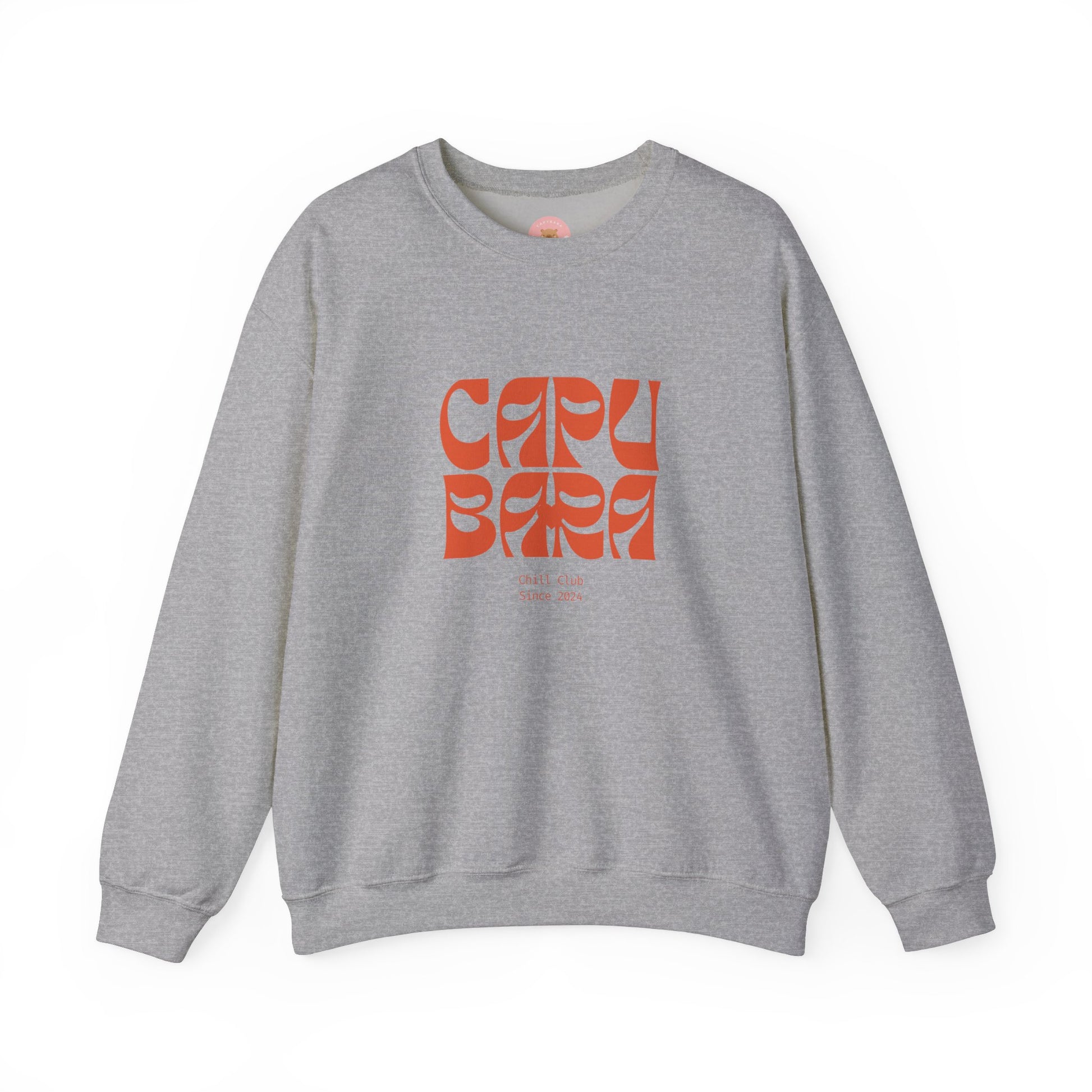 CAPYBARA Chill Club sweatshirt features the stylish plain text design. It offers a comfy wearing experience with a classic fit and crew neckline. Perfect for colder months, this sweatshirt is ideal for those who love unique and chill designs. The target audience includes individuals who enjoy cozy apparel with a touch of personality. Relevant for holidays, casual gatherings, and everyday wear.