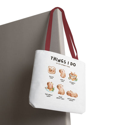 Capybara Tote Bag - Things I Do in My Spare Time Design