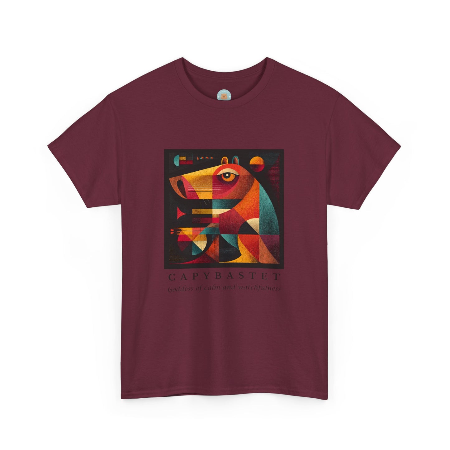 Capybastet Capybara T-Shirt – Goddess of Calm and Watchfulness Tee – Funny Mythical Animal Shirt – Chill Aesthetic Graphic Tee