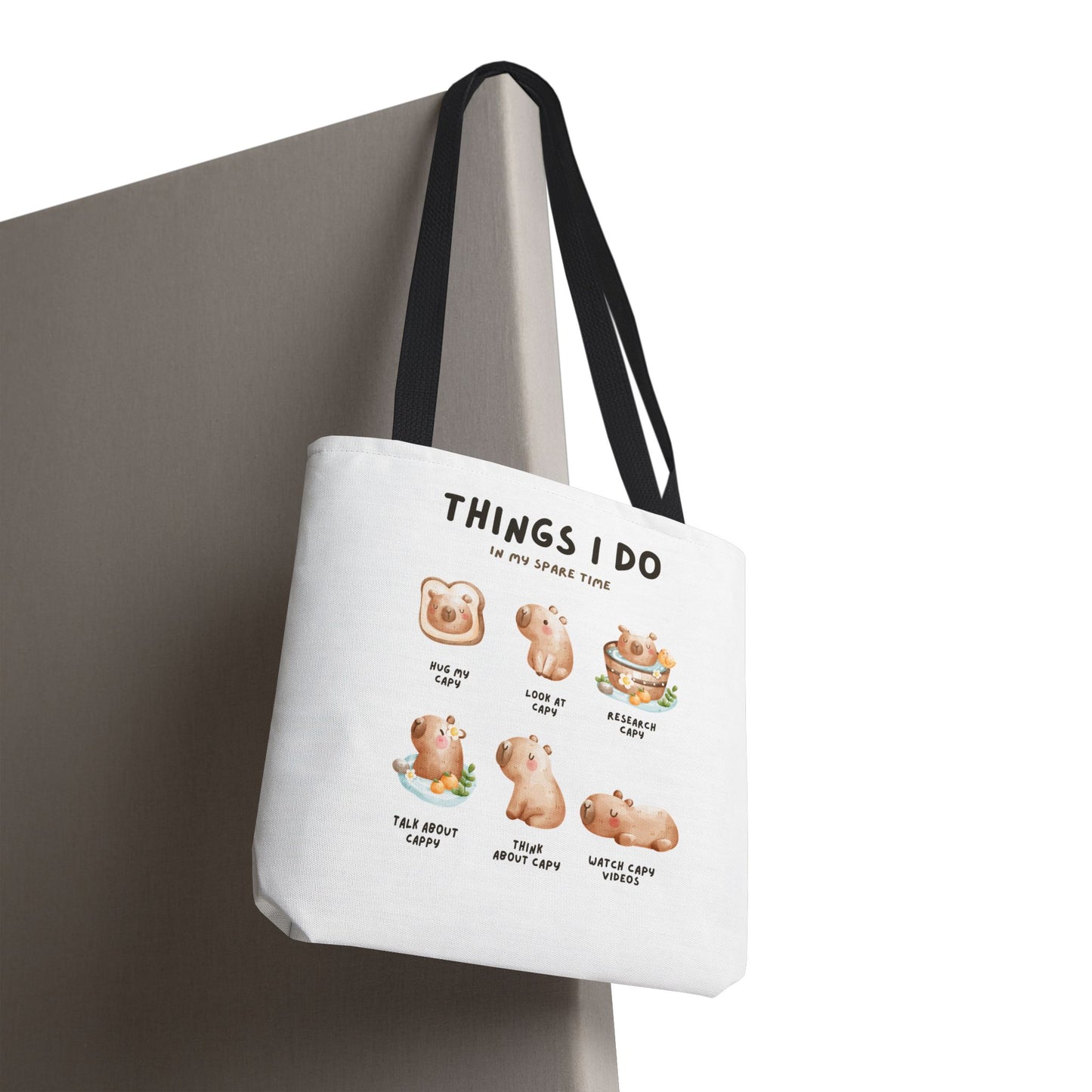 Capybara Tote Bag - Things I Do in My Spare Time Design