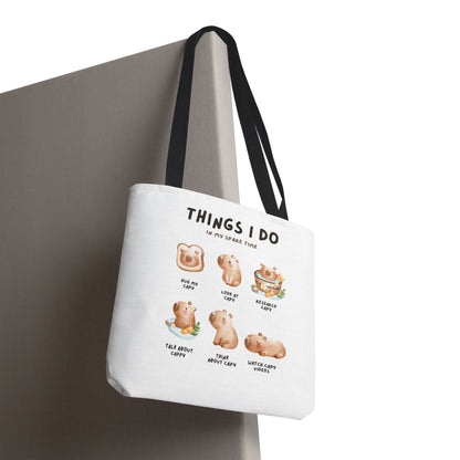 Capybara Tote Bag - Things I Do in My Spare Time Design