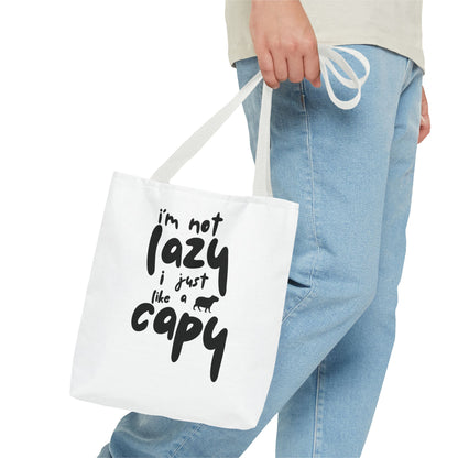 Capy Tote Bag - I'm Not Lazy, I Just Like a Capy