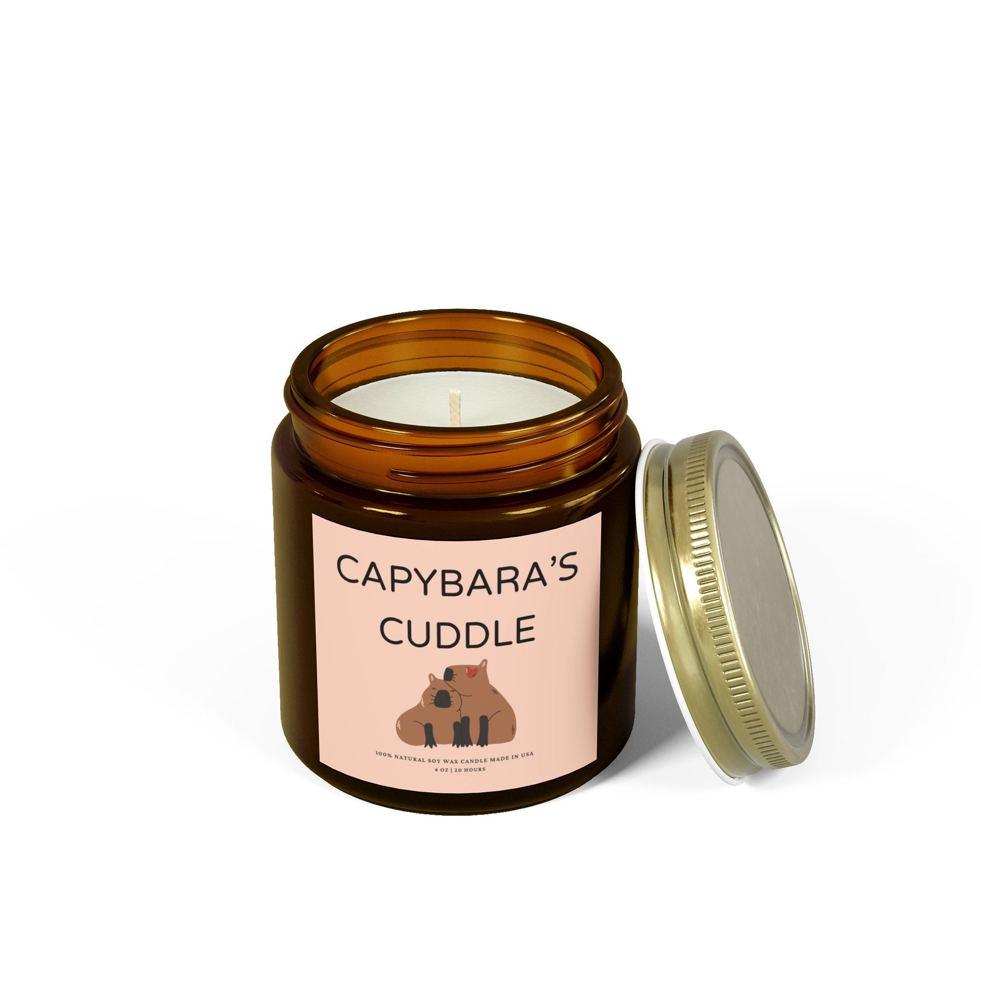 CAPYBARA'S CUDDLE scented candle with 9 scents to choose from. A perfect gift for friends or family during Christmas or special occasions. It offers a cozy and heartwarming vibe, ideal for those who appreciate unique and eco-friendly candles. Relevant for holidays, celebrations, or occasions that call for thoughtful gifting.