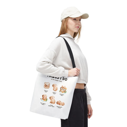 Capybara Tote Bag - Things I Do in My Spare Time Design