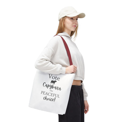 Vote Capybara Tote Bag - Peaceful Choice for Calm Capybara Fans