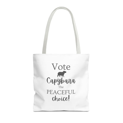 Vote Capybara Tote Bag - Peaceful Choice for Calm Capybara Fans
