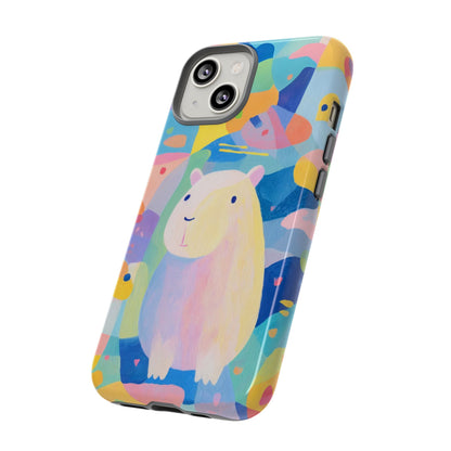 Cute Capybara Phone Case, Tough Phone Cover, Animal Lover Gift, Colorful Tech Accessories, Fun Gift for Kids