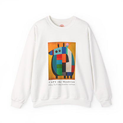 Capybara Christmas Sweatshirt – CAPY the Mondrian Series – Funny Abstract Holiday Gift