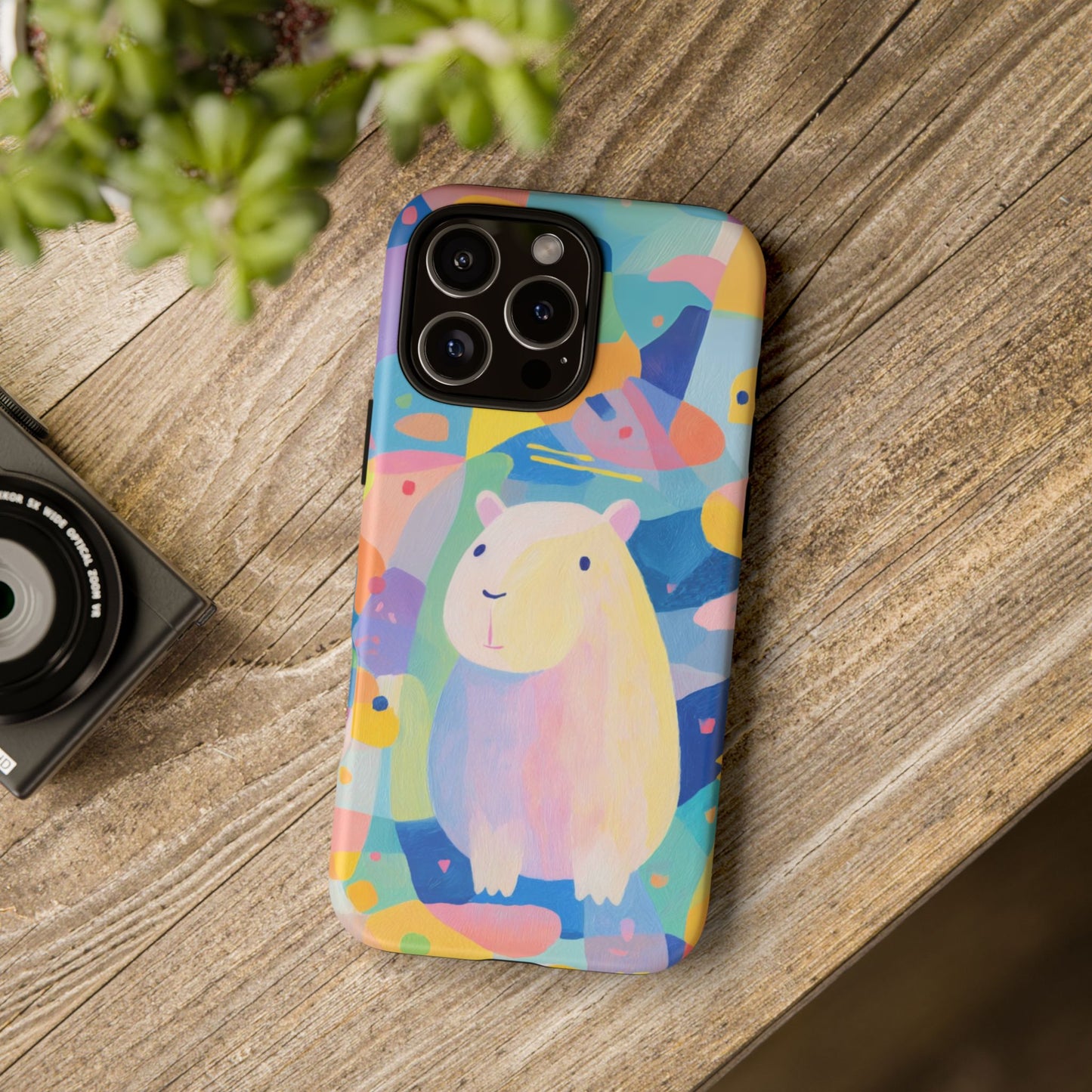 Cute Capybara Phone Case, Tough Phone Cover, Animal Lover Gift, Colorful Tech Accessories, Fun Gift for Kids