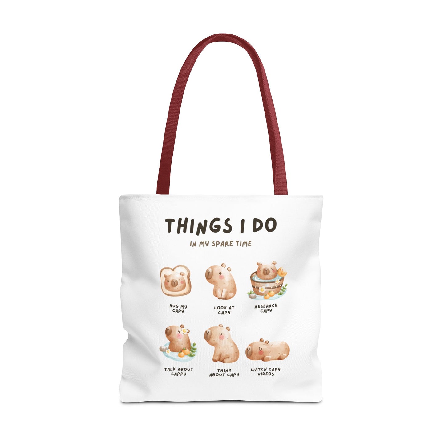 Capybara Tote Bag - Things I Do in My Spare Time Design