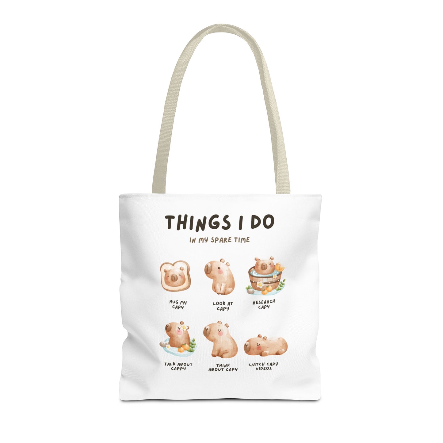 Capybara Tote Bag - Things I Do in My Spare Time Design