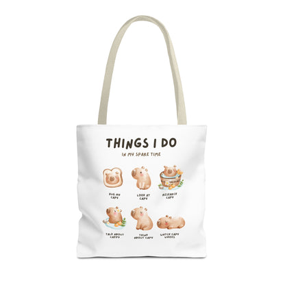 Capybara Tote Bag - Things I Do in My Spare Time Design