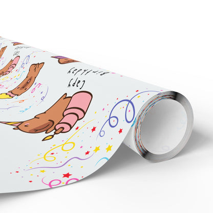 Capybara Birthday Gift Wrapping Paper