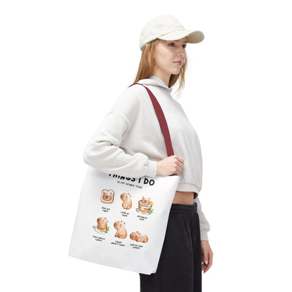 Capybara Tote Bag - Things I Do in My Spare Time Design