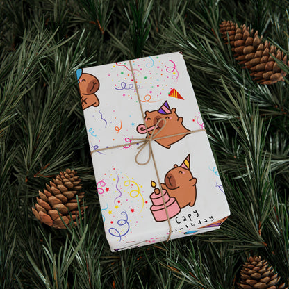 Capybara Birthday Gift Wrapping Paper