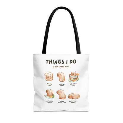 Capybara Tote Bag - Things I Do in My Spare Time Design