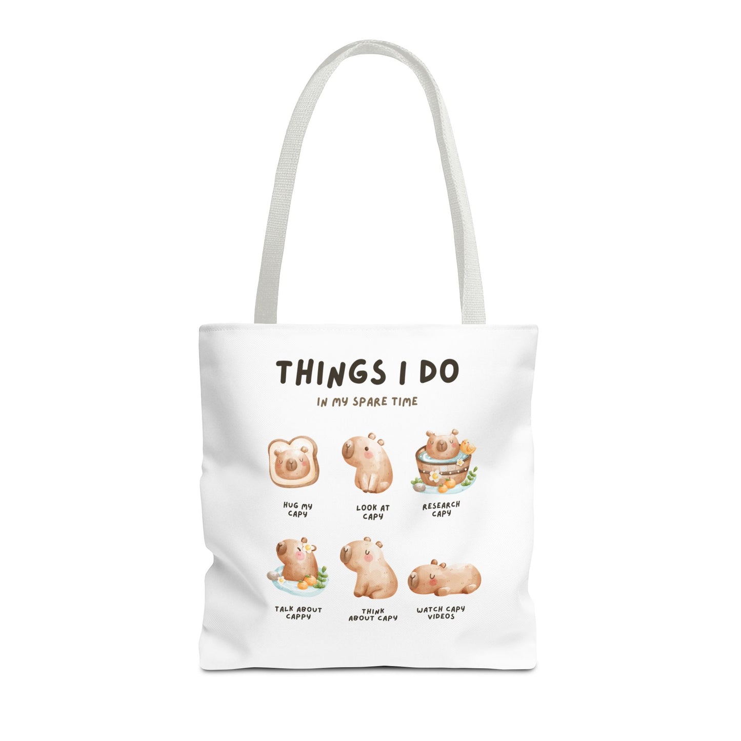 Capybara Tote Bag - Things I Do in My Spare Time Design