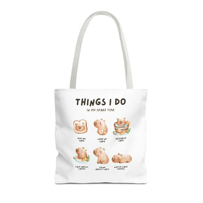 Capybara Tote Bag - Things I Do in My Spare Time Design