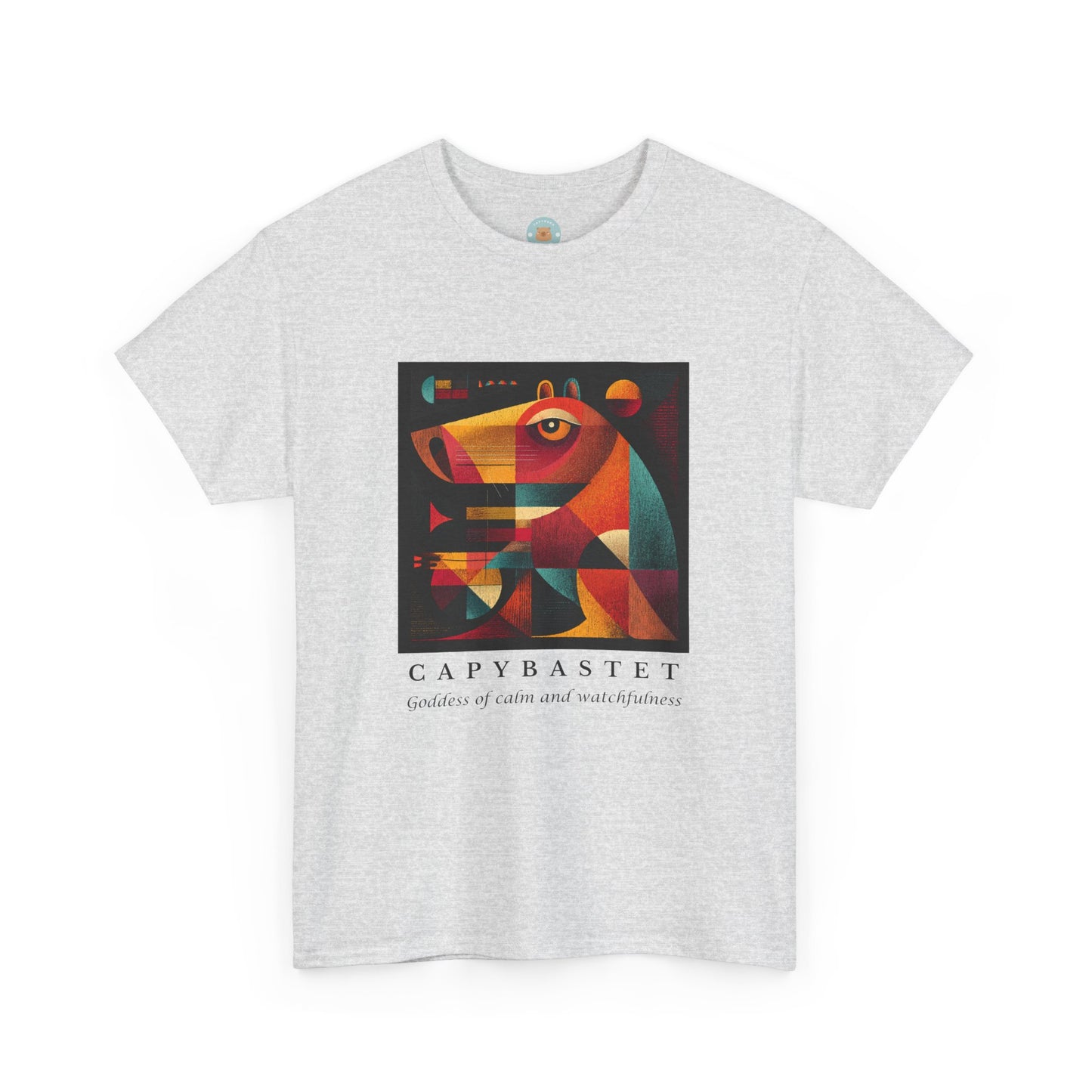Capybastet Capybara T-Shirt – Goddess of Calm and Watchfulness Tee – Funny Mythical Animal Shirt – Chill Aesthetic Graphic Tee