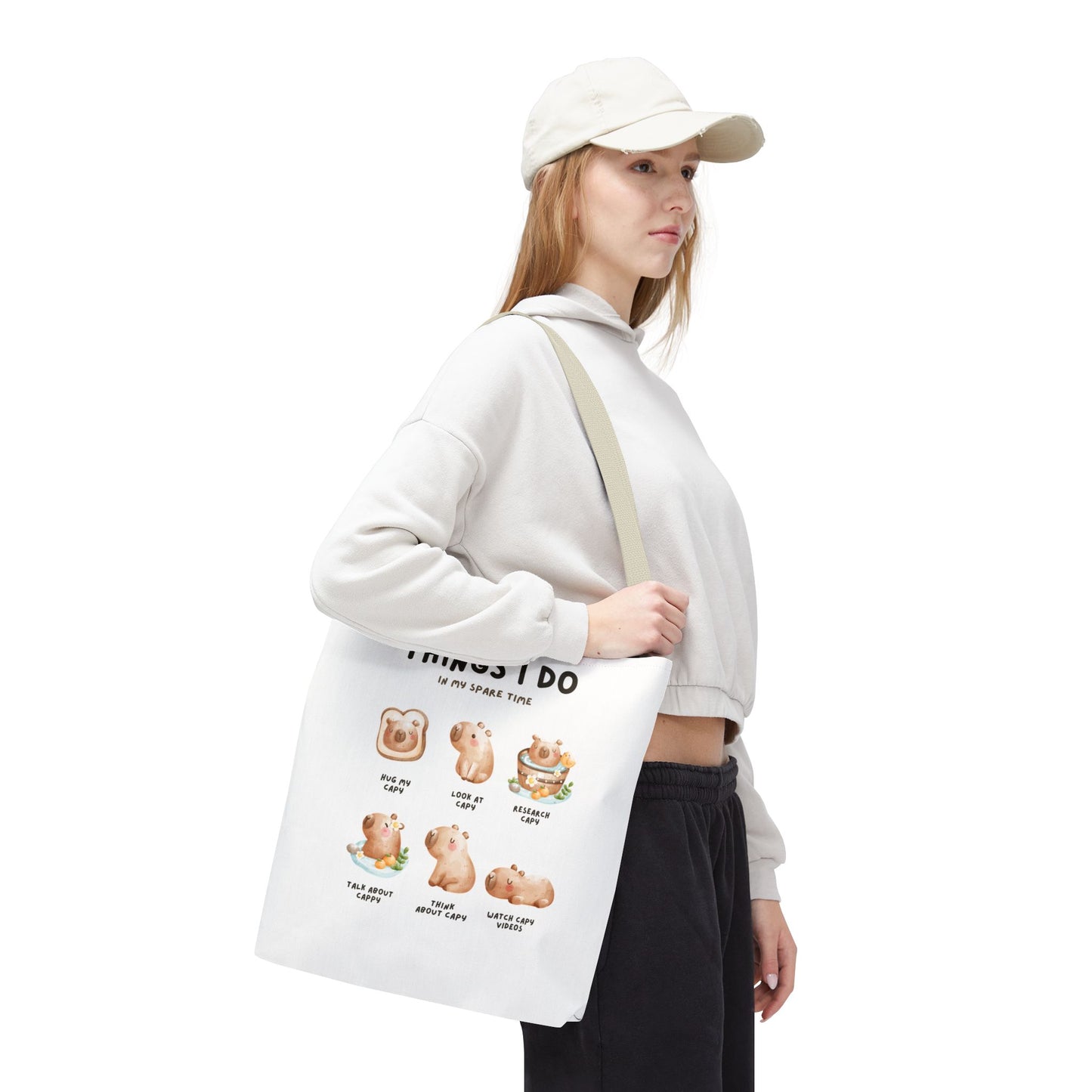 Capybara Tote Bag - Things I Do in My Spare Time Design
