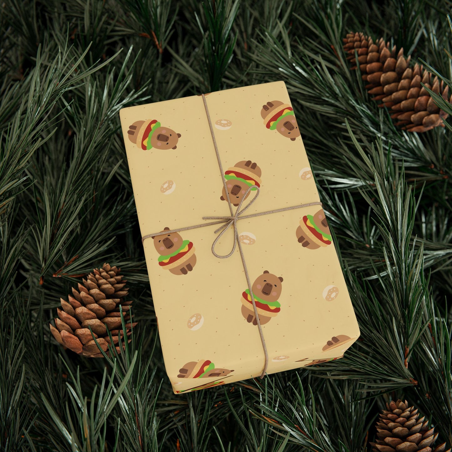 Capybara hamburger and donut Wrapping Paper
