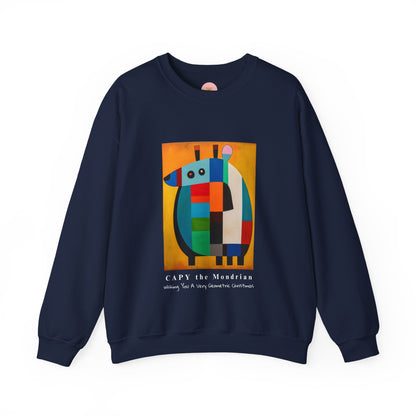 Capybara Christmas Sweatshirt – CAPY the Mondrian Series – Funny Abstract Holiday Gift