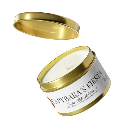 Scented Tin Candles - CAPYBARA’S FIESTA - Tropical Mango Coconut Candle