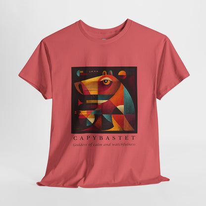 Capybastet Capybara T-Shirt – Goddess of Calm and Watchfulness Tee – Funny Mythical Animal Shirt – Chill Aesthetic Graphic Tee