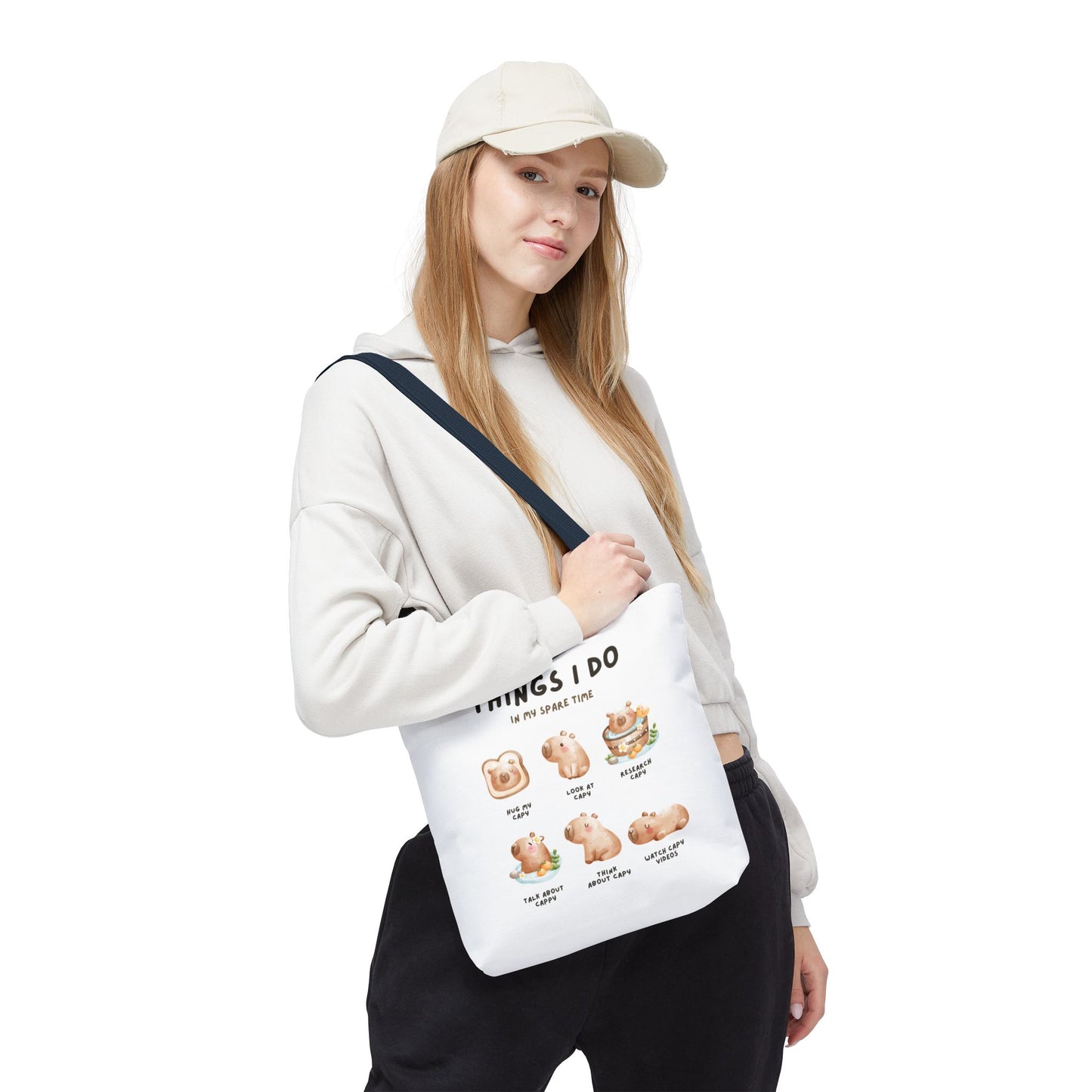 Capybara Tote Bag - Things I Do in My Spare Time Design