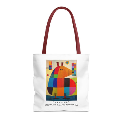 Capy Miro Christmas Tote Bag – Surreal Capybara Art – Capy Holiday from the Abstract Side – Joan Miró Inspired Canvas Bag Gift