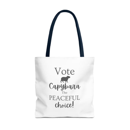 Vote Capybara Tote Bag - Peaceful Choice for Calm Capybara Fans