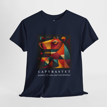 Capybastet Capybara T-Shirt – Goddess of Calm and Watchfulness Tee – Funny Mythical Animal Shirt – Chill Aesthetic Graphic Tee