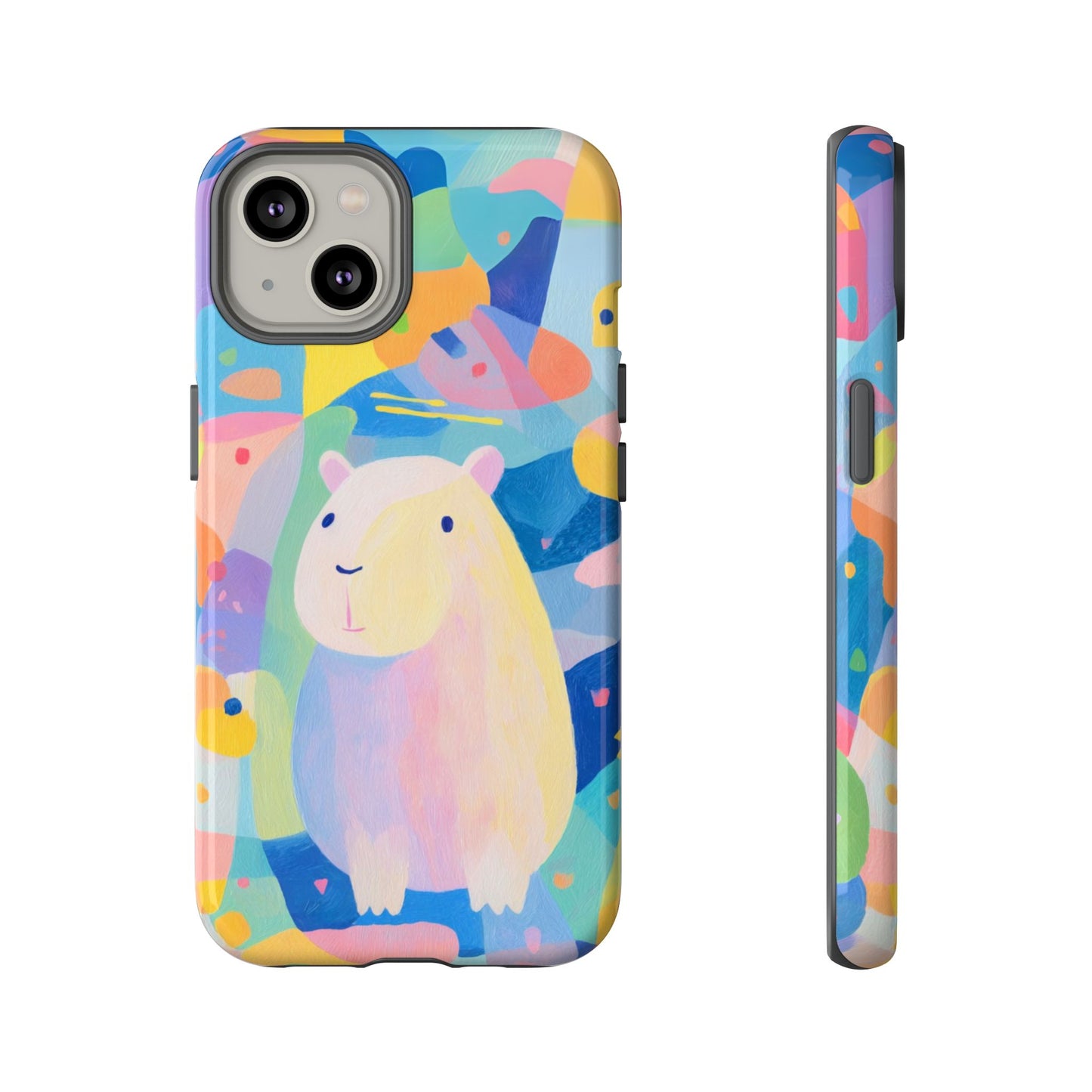 Cute Capybara Phone Case, Tough Phone Cover, Animal Lover Gift, Colorful Tech Accessories, Fun Gift for Kids