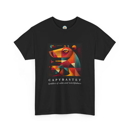 Capybastet Capybara T-Shirt – Goddess of Calm and Watchfulness Tee – Funny Mythical Animal Shirt – Chill Aesthetic Graphic Tee