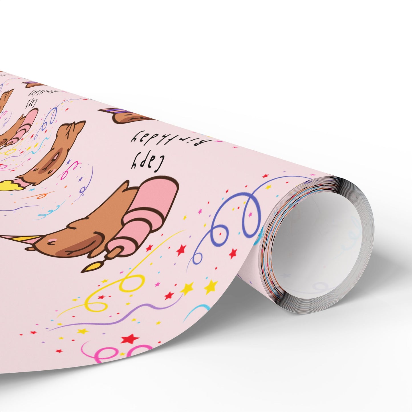 Capybara Birthday Gift Wrapping Paper (Pink)