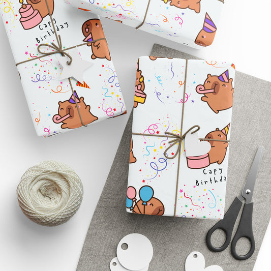 Capybara Birthday Gift Wrapping Paper