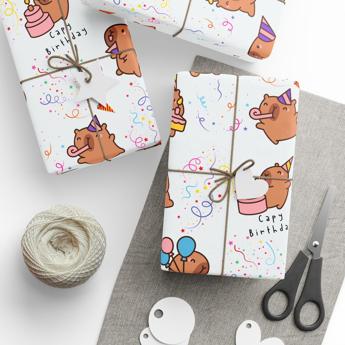 Capybara Birthday Gift Wrapping Paper