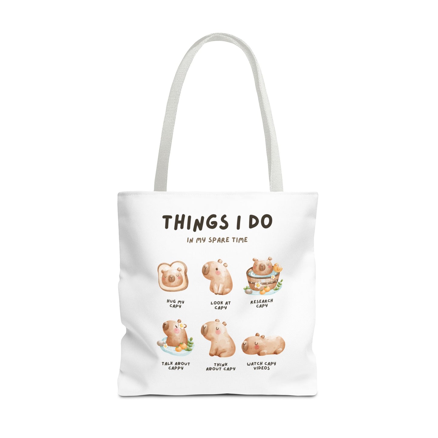 Capybara Tote Bag - Things I Do in My Spare Time Design