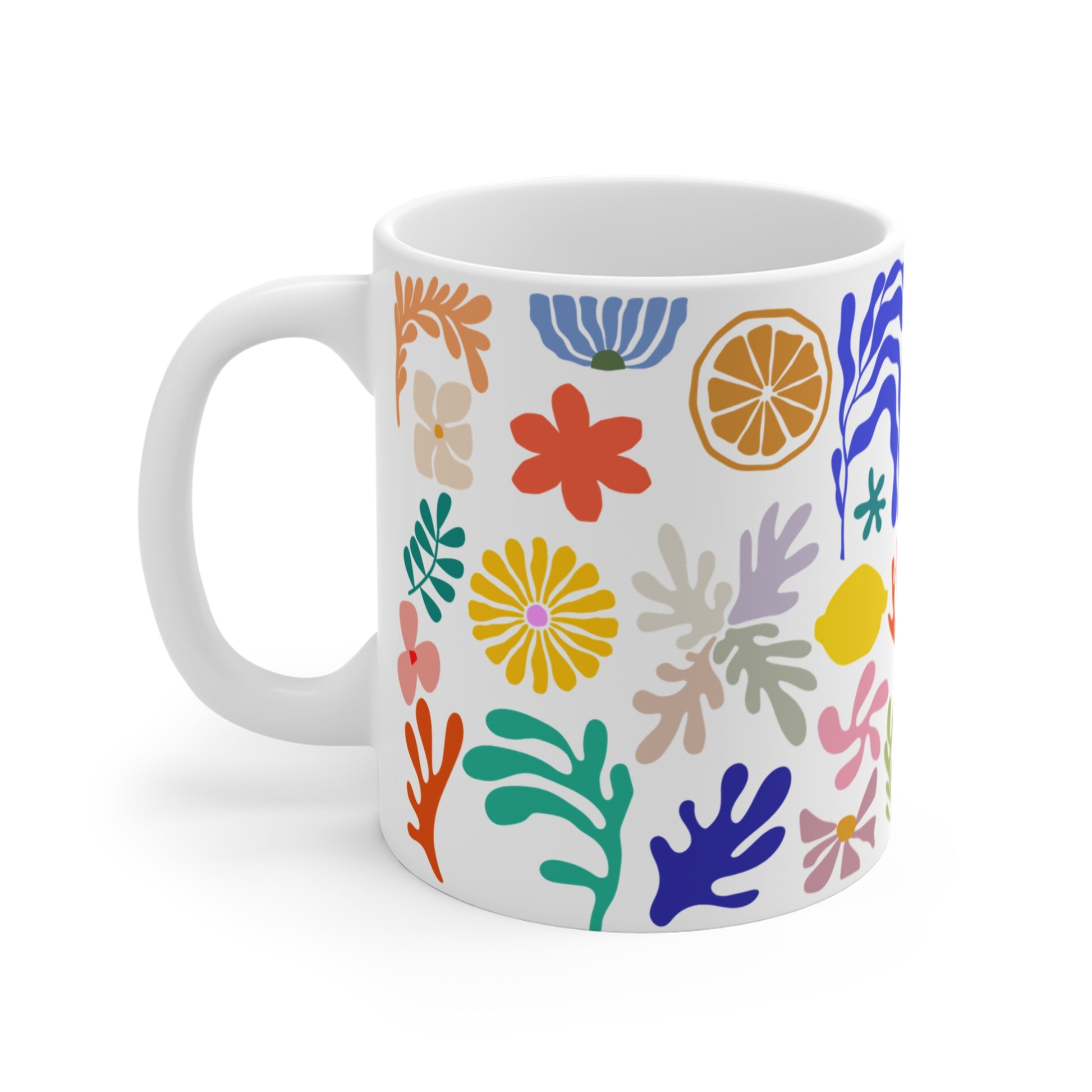 Capybara mug featuring a painting inspired by artist Henri Matisse, with a hidden capybara. Perfect for art lovers and capybara enthusiasts, creating a vibe of abstract chaos. Ideal for cozy mornings or artistic tea breaks. Relevant for art enthusiasts, animal lovers, and those who appreciate unique designs. Perfect for gifting on birthdays, Christmas, or as a thank you present.