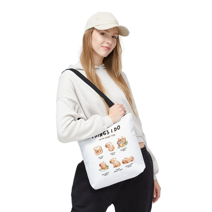 Capybara Tote Bag - Things I Do in My Spare Time Design