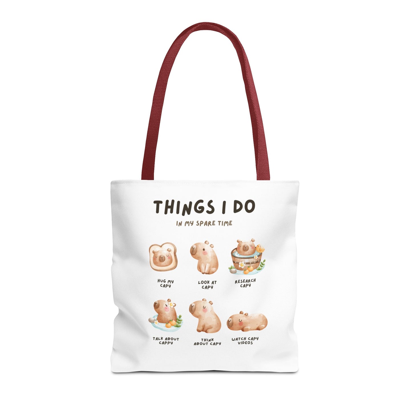 Capybara Tote Bag - Things I Do in My Spare Time Design