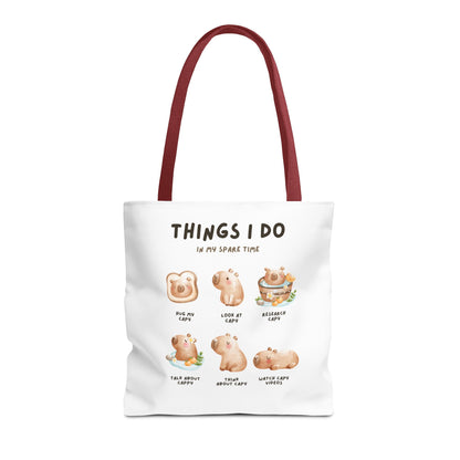 Capybara Tote Bag - Things I Do in My Spare Time Design