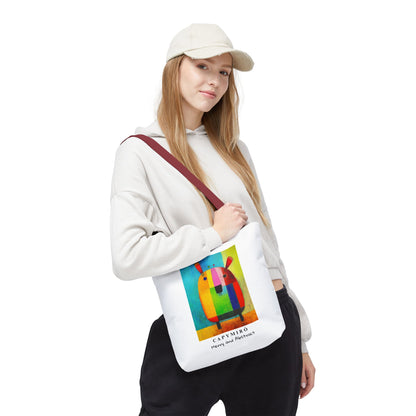 Capy Miro Christmas Tote Bag – Surreal Capybara Art – Merry & Abstract – Joan Miró Inspired Canvas Bag Gift